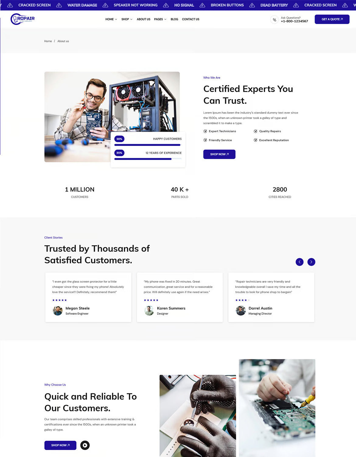 Ropair - Phone Computer & Electronics Repair Theme