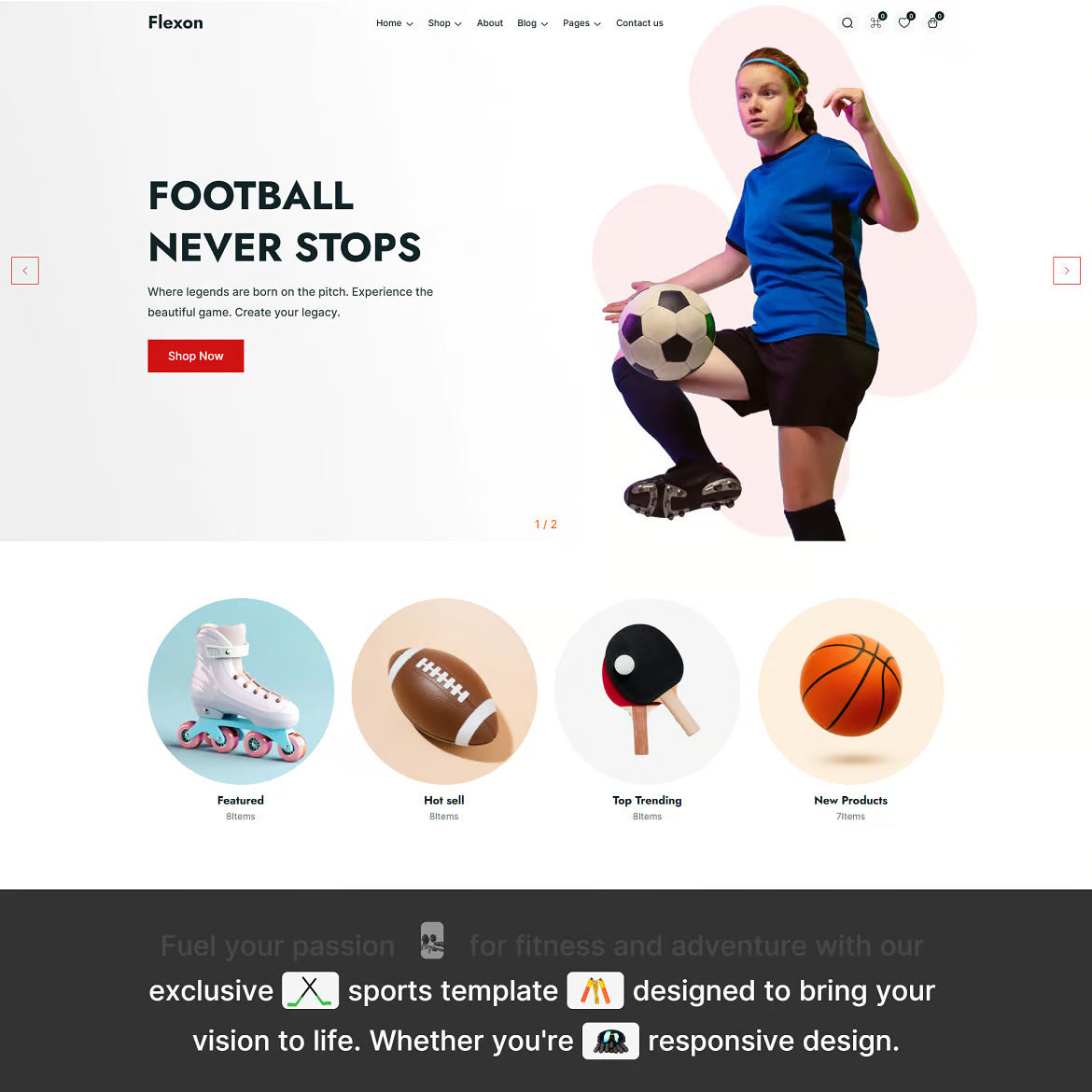 Flexon - Sports Accessories Shopify Theme