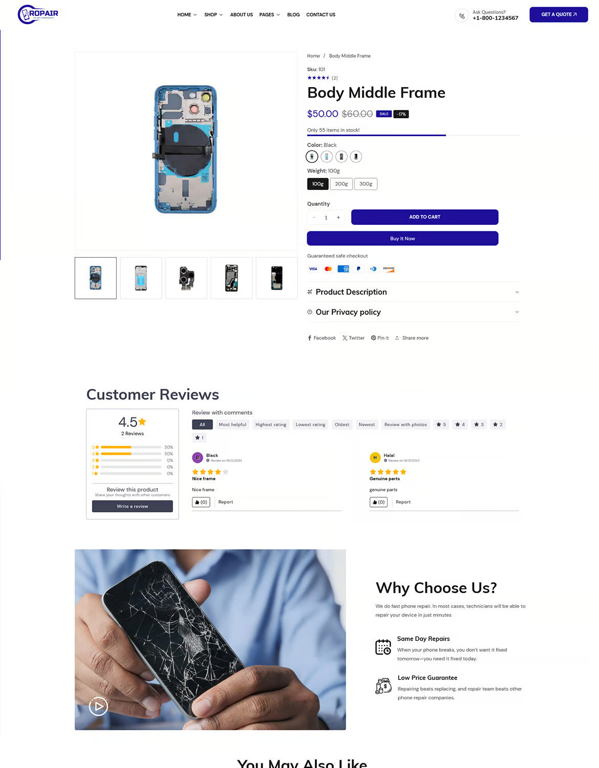 Ropair - Phone Computer & Electronics Repair Theme