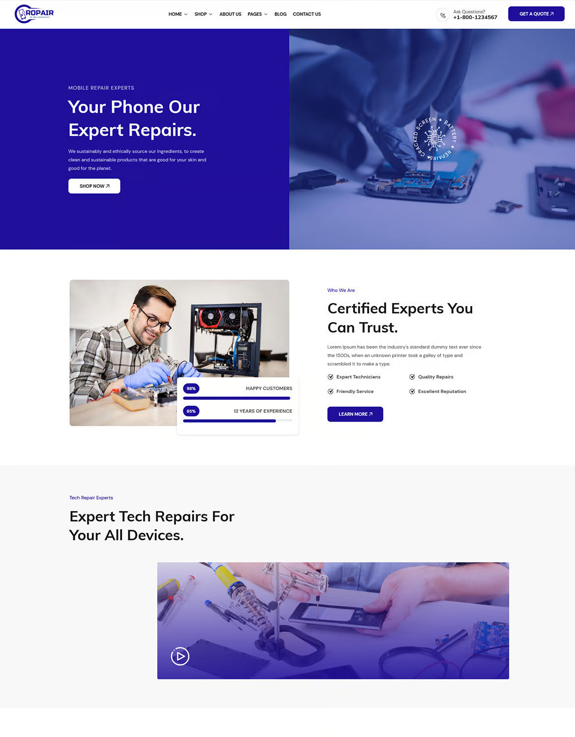 Ropair - Phone Computer & Electronics Repair Theme